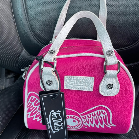 24HR DROP ⬇️ Von Dutch Mini pink bowler crossbody